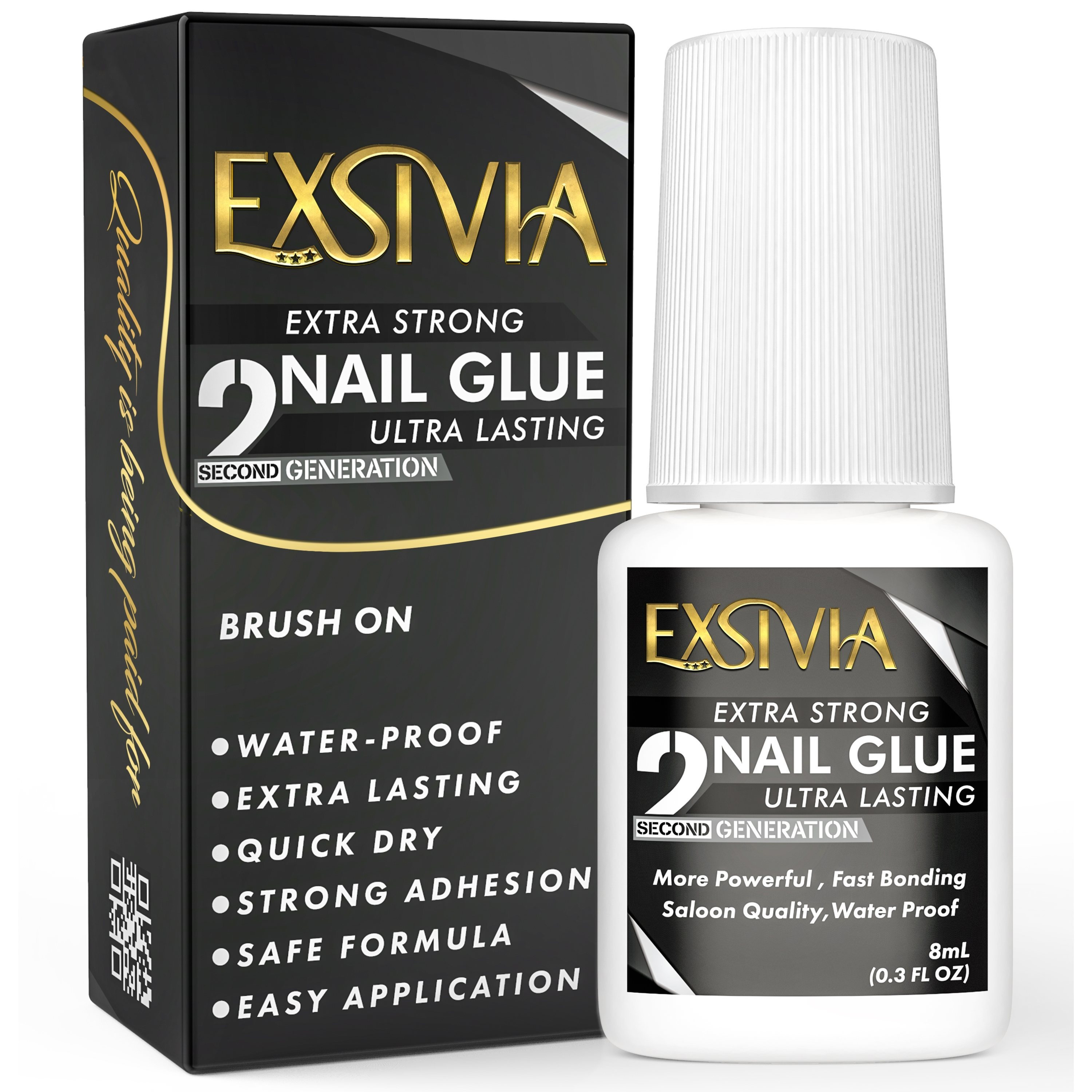 TEMU Super Strong Nail Glue For Press On Nails, Acrylic Nails & Nail Tips Gen For Fake Nails, ,long Lasting, Brush On Adhesive, No