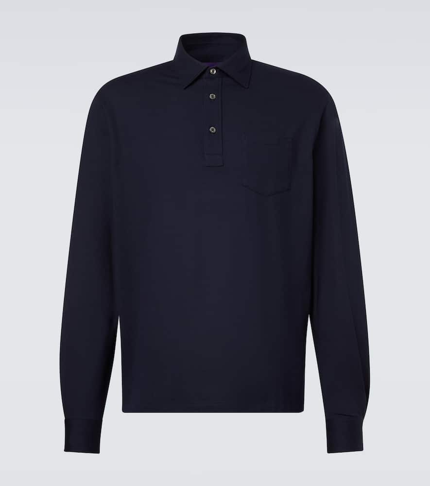 Cotton and cashmere polo shirt