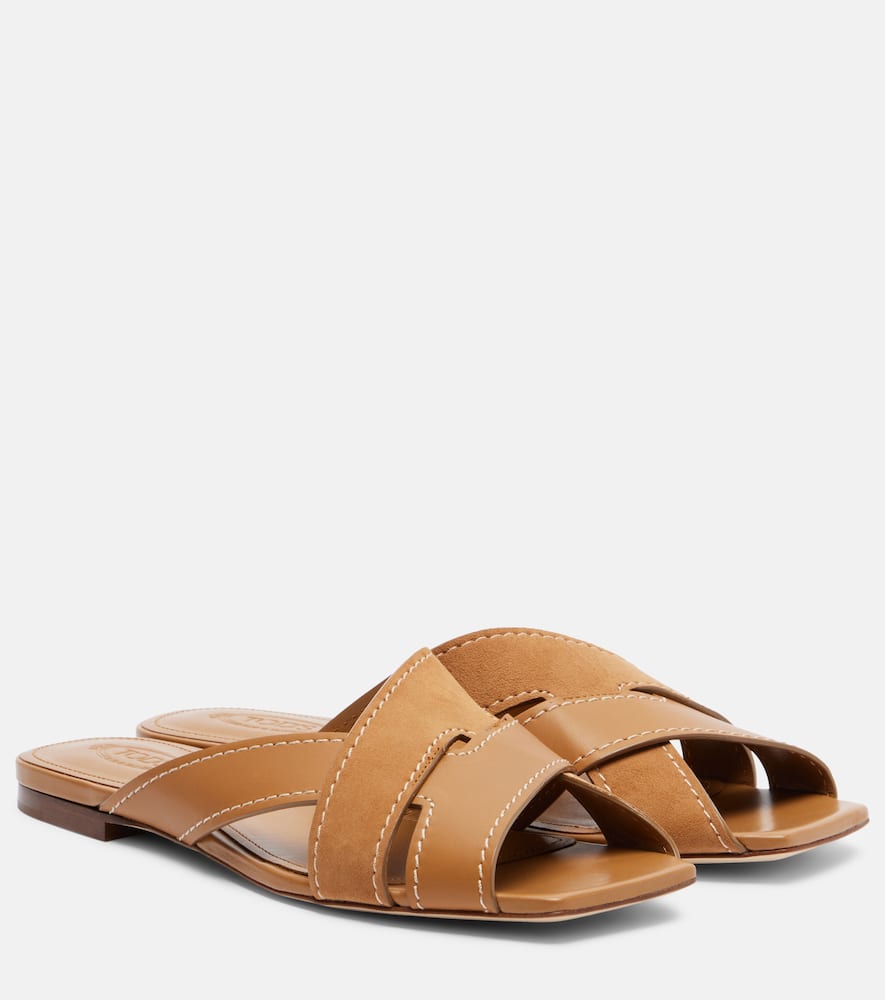 Leather slides