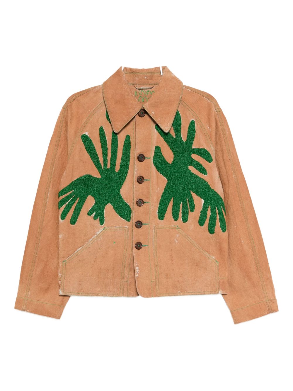 Hand embroidery jacket - Brown