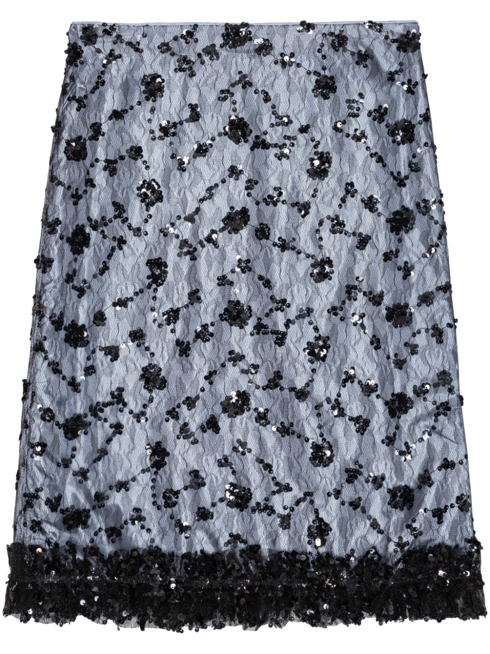 Sequinned tulle skirt - Blue