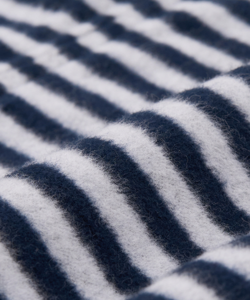Stripe Fleece Hooded Zip-Up