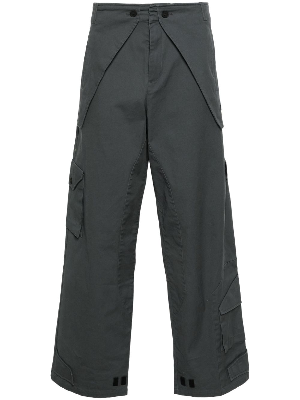 Overlay cotton-blend cargo trousers - Grey