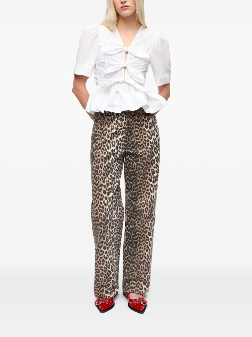 White Tie Bands Cotton Top