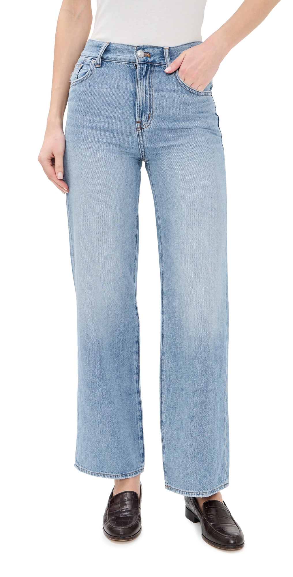 The Perfect Vintage Wide Leg Jeans In Airy Denim Northridge Wash