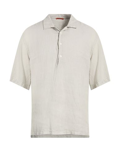 Man Shirt Light grey Size 42 Linen