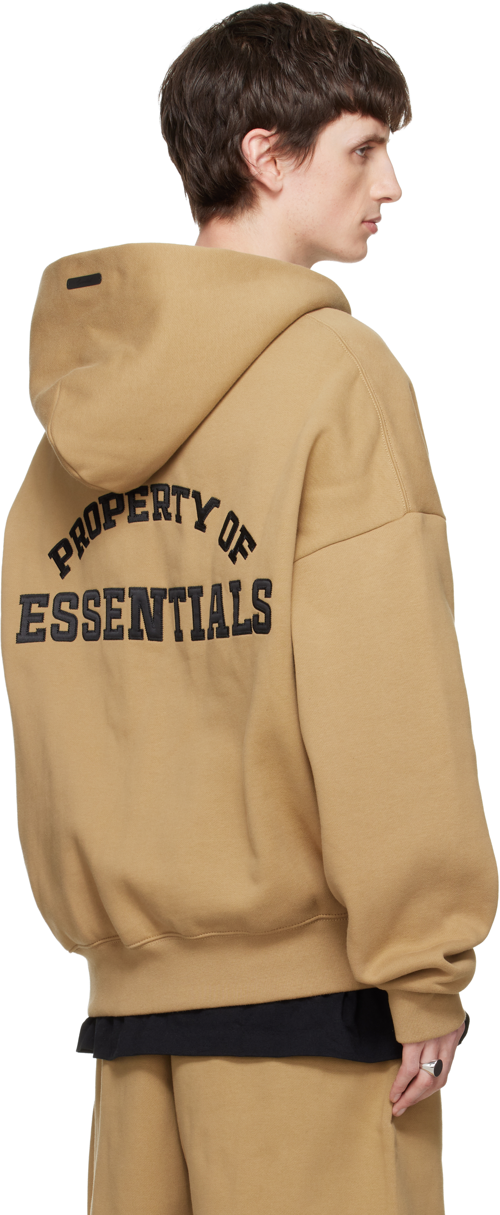 Tan 'Property' Lounge Half Zip Hoodie