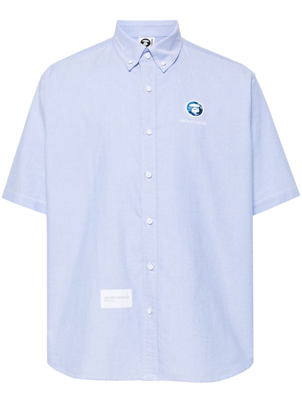 Logo-appliqué cotton shirt - Grey