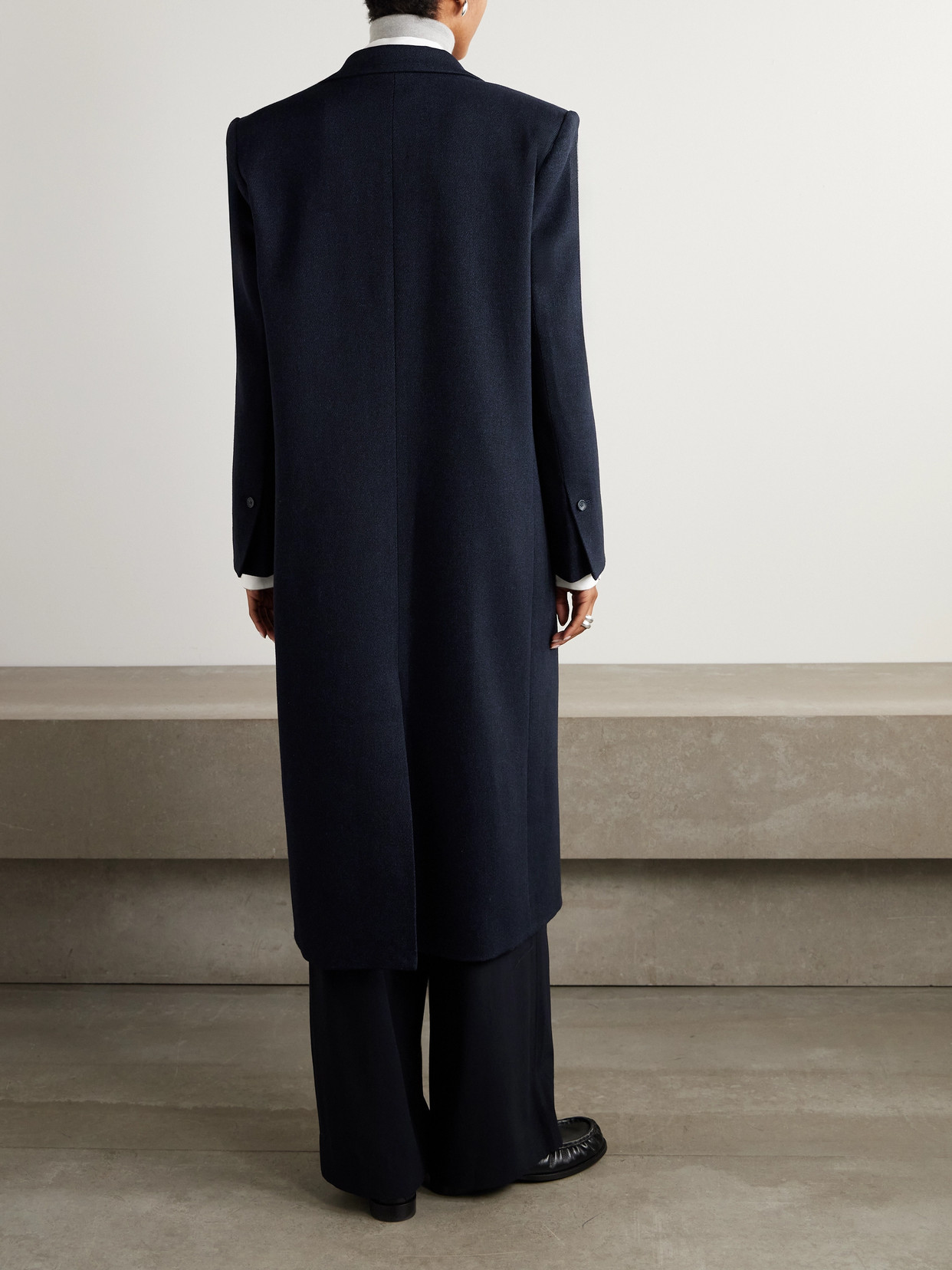Mattie Wool-blend Twill Coat - Blue