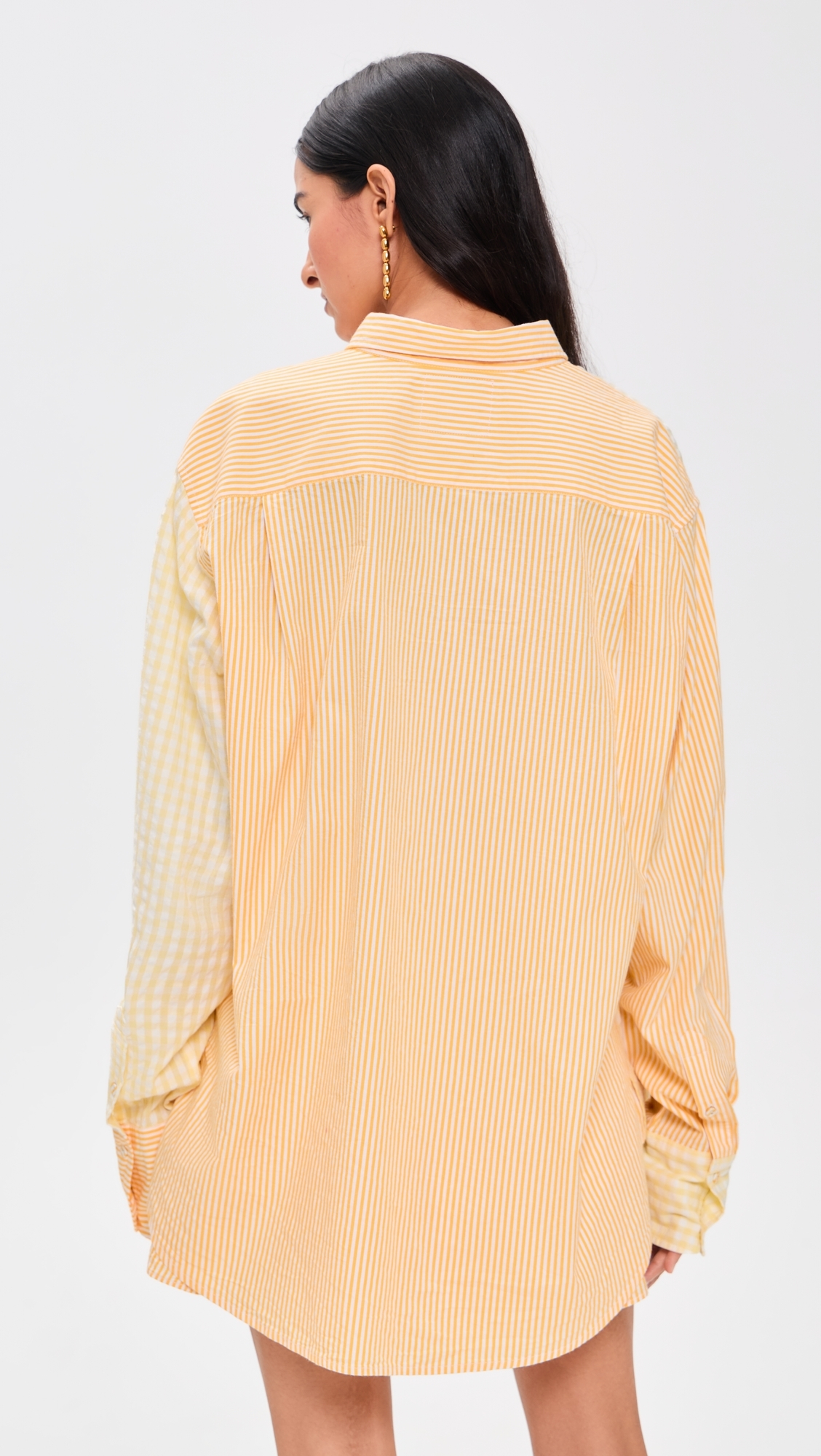 Classic Button Down Shirt Daffodil Combo Stripe One Size