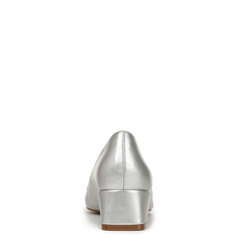 Women's Huntley Block Heel Pump Shoes (Silver Faux Leather)
