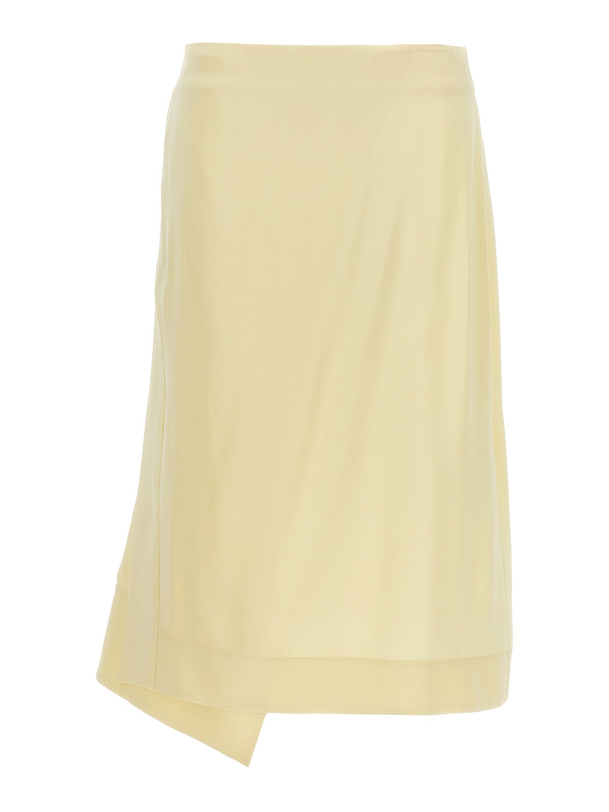 Satin skirt with side slit