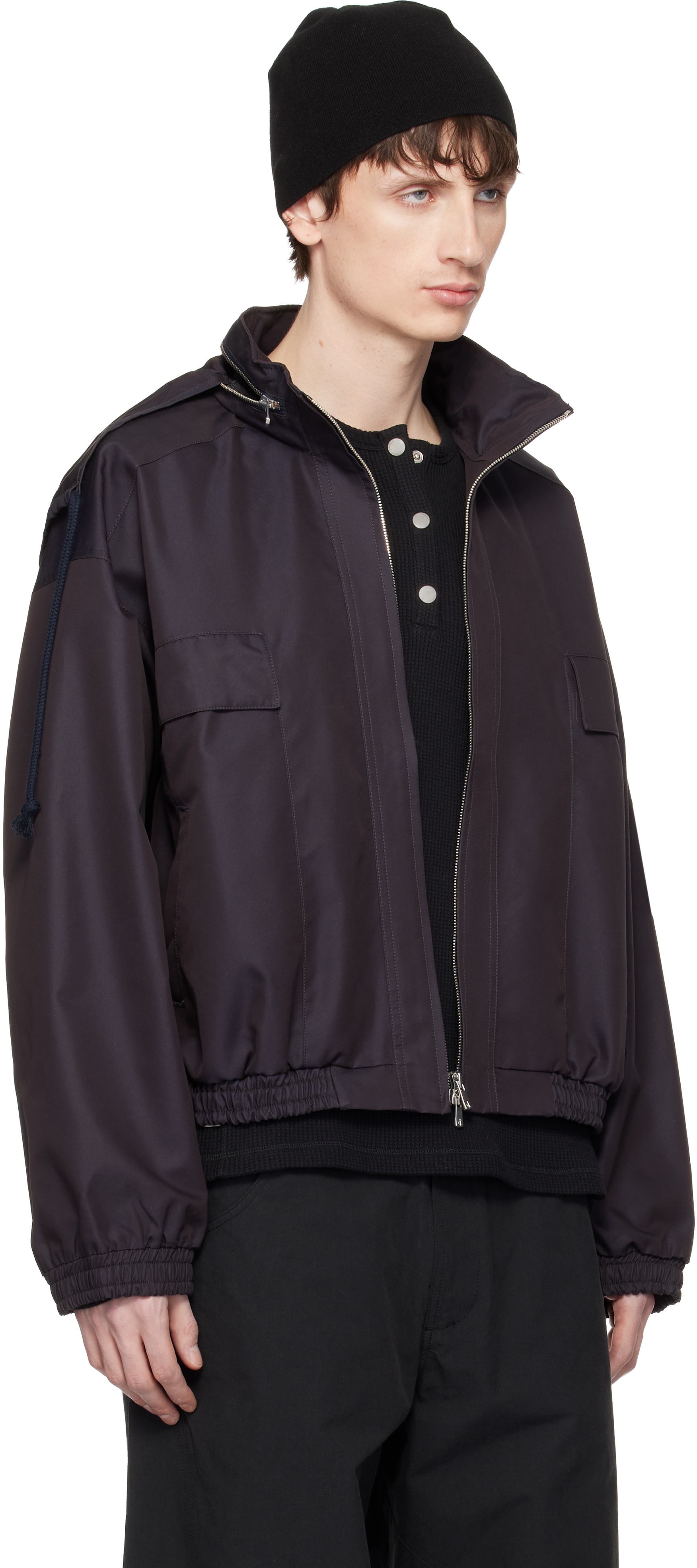 Purple Reia Hooded Work Jacket