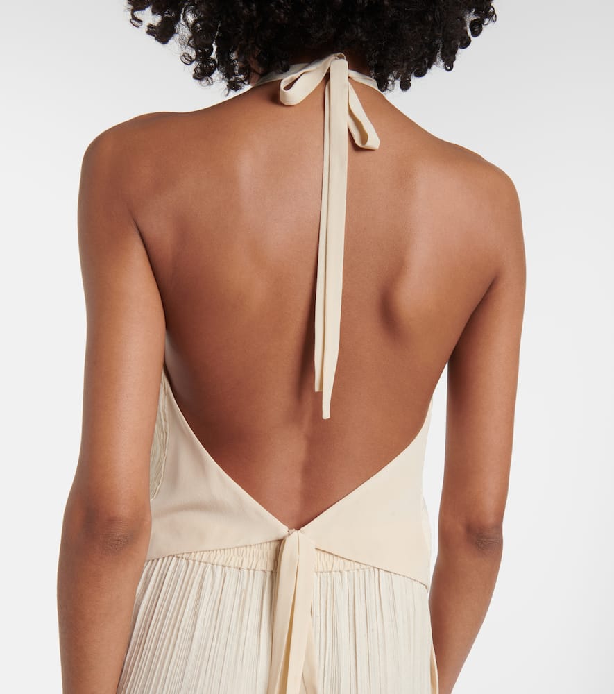 Suez pleated halterneck vest