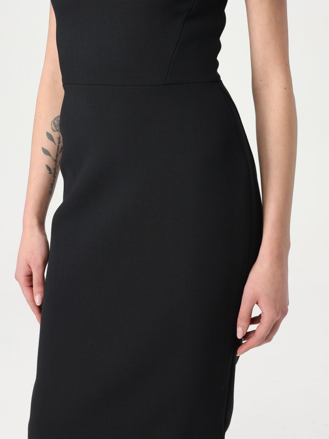 Gabardine-weave midi dress - Red