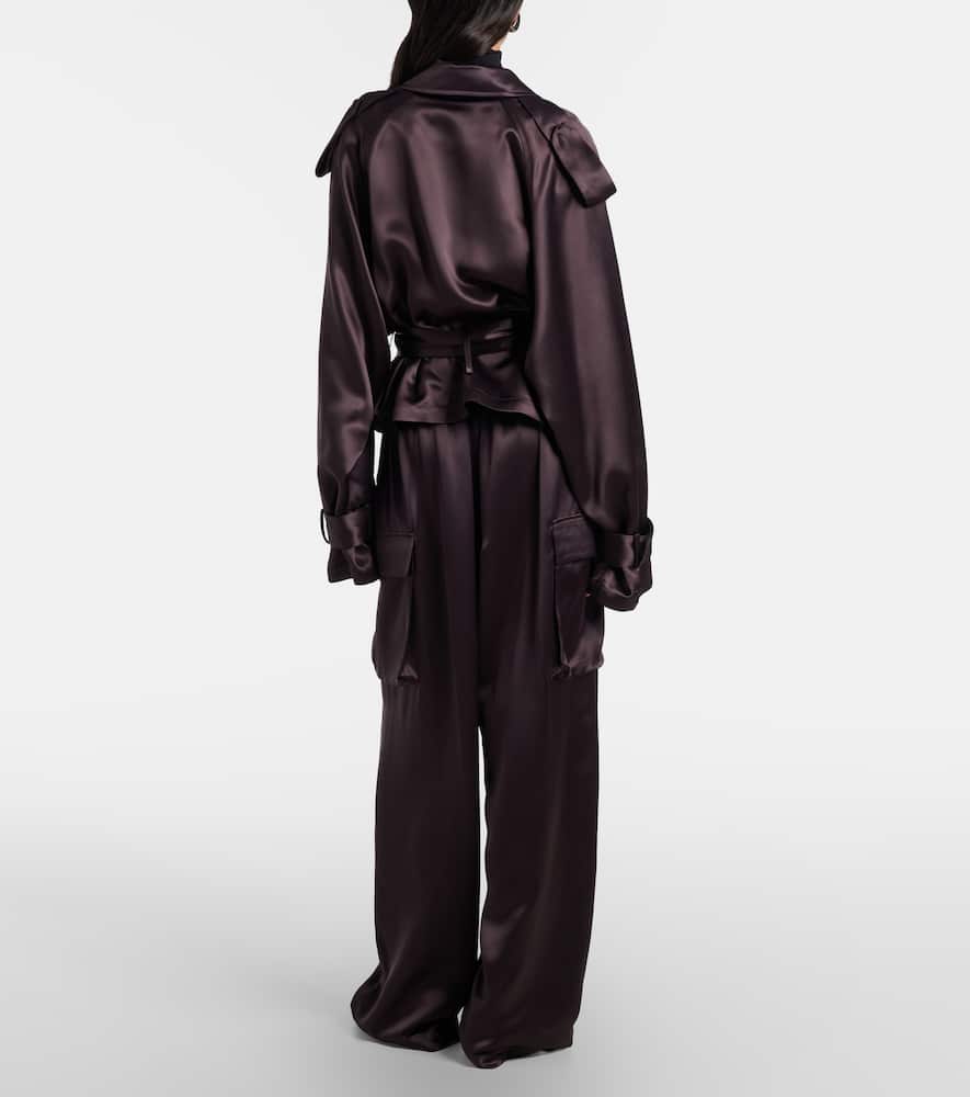 Delny satin cargo pants