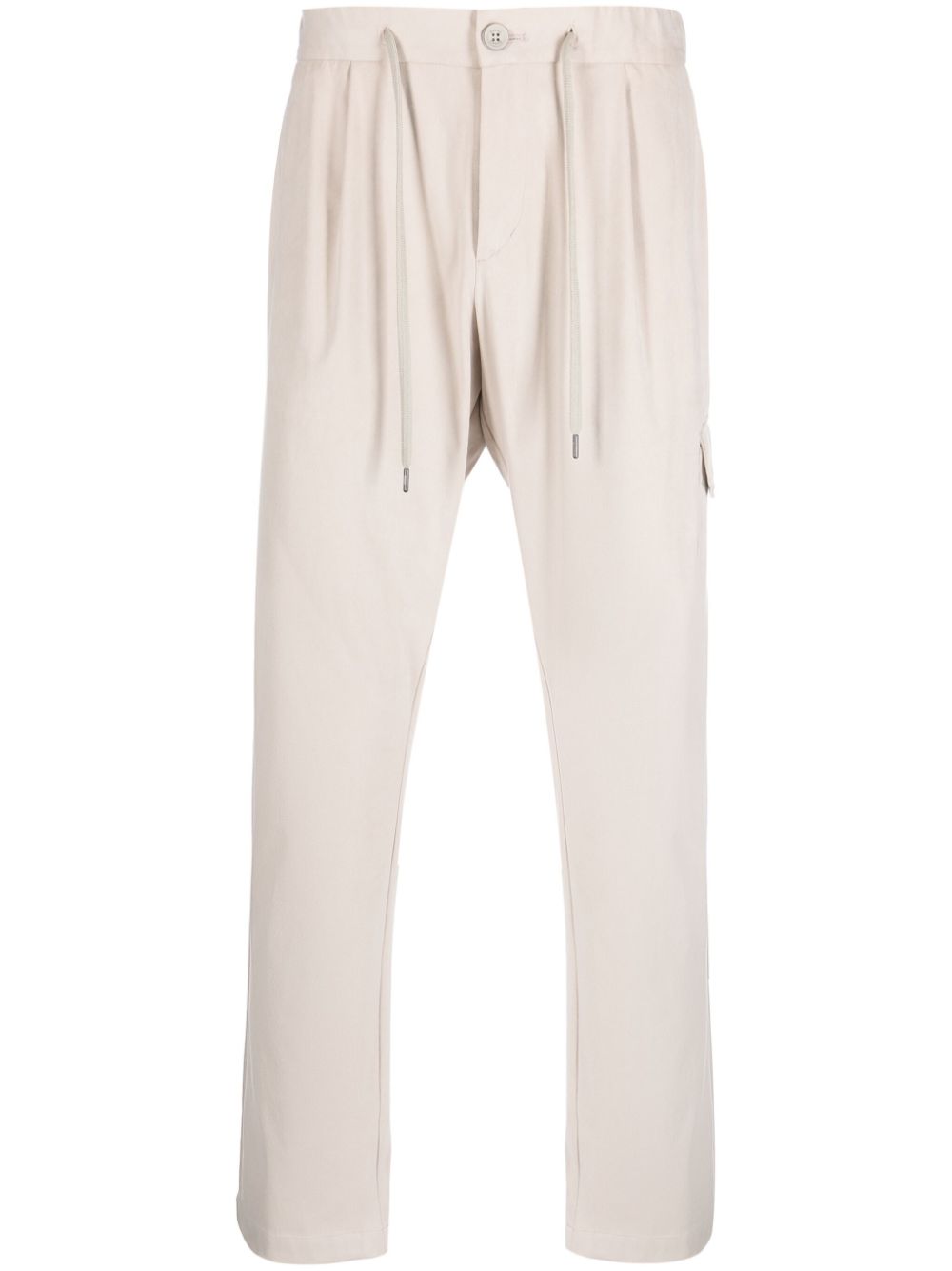 Drawstring straight-leg trousers - Neutrals