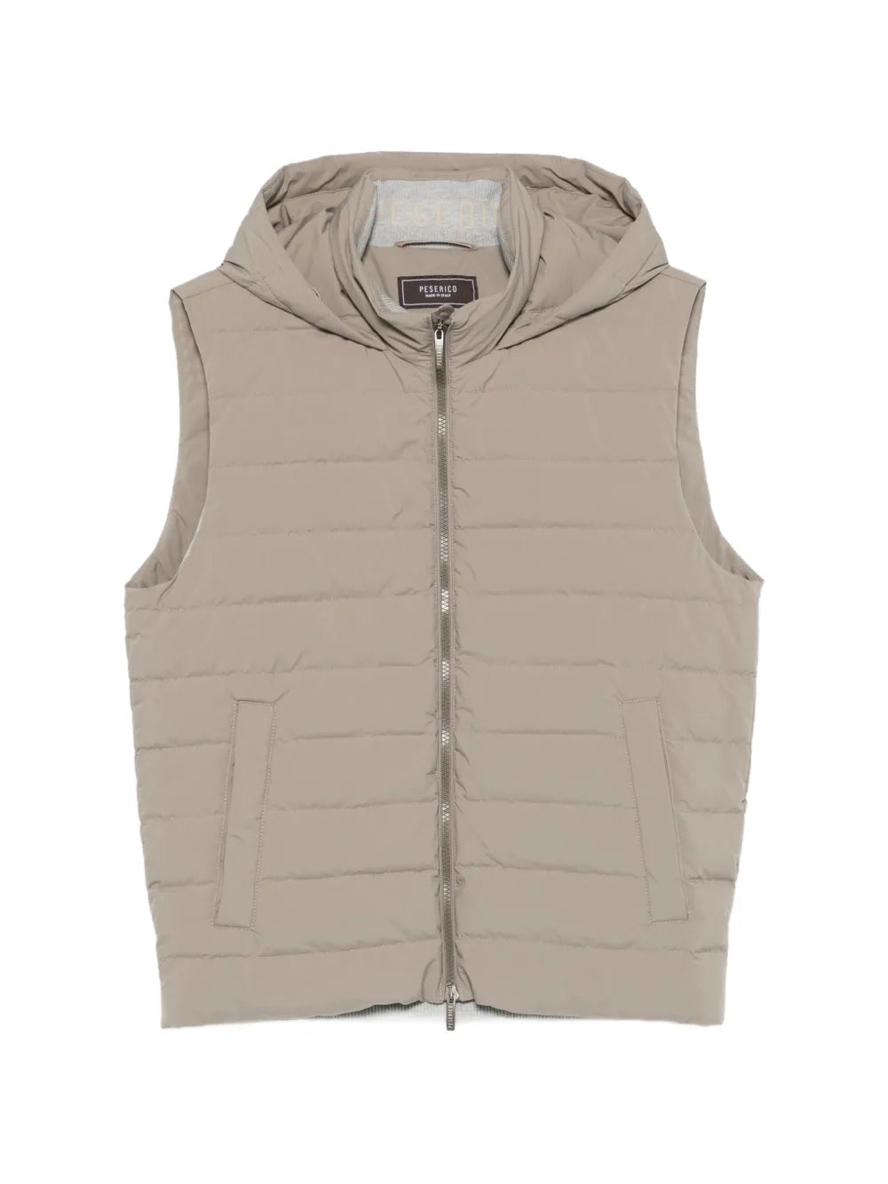 Quilted Hooded Gilet — Beige