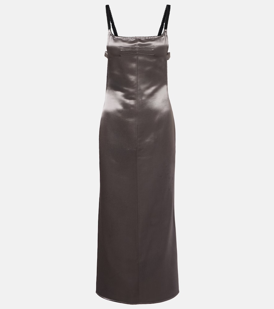 Open-back satin midi dress