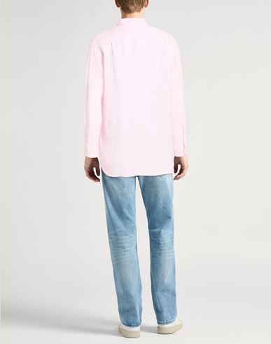 Man Shirt Light pink Size 4XL Linen