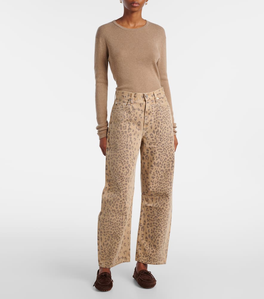 Miro leopard-print barrel-leg jeans