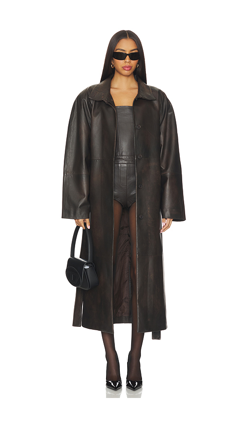 LAMARQUE Alexandra Coat in Brown. - S also in L