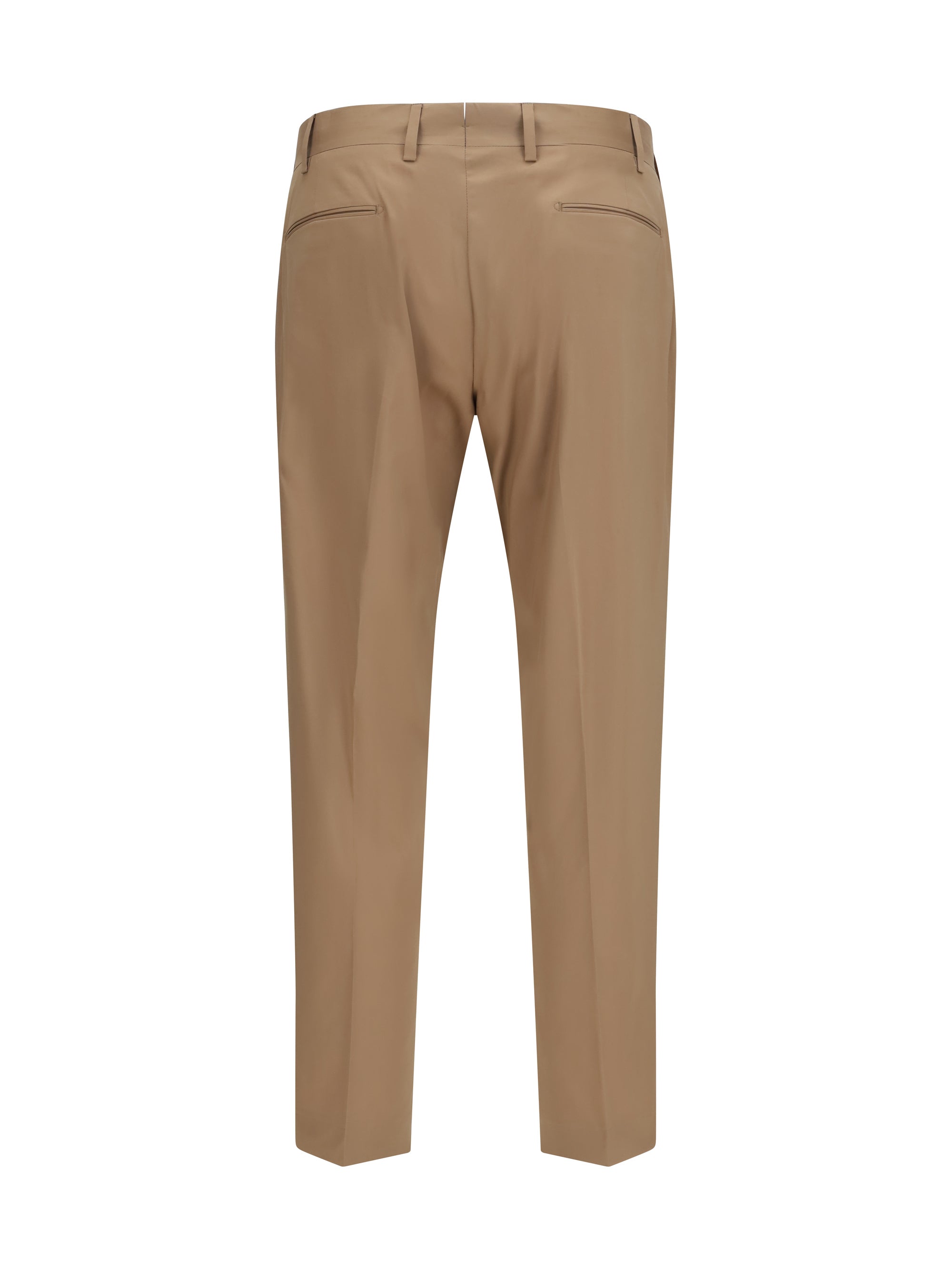 Tailored Cotton Trousers — Beige