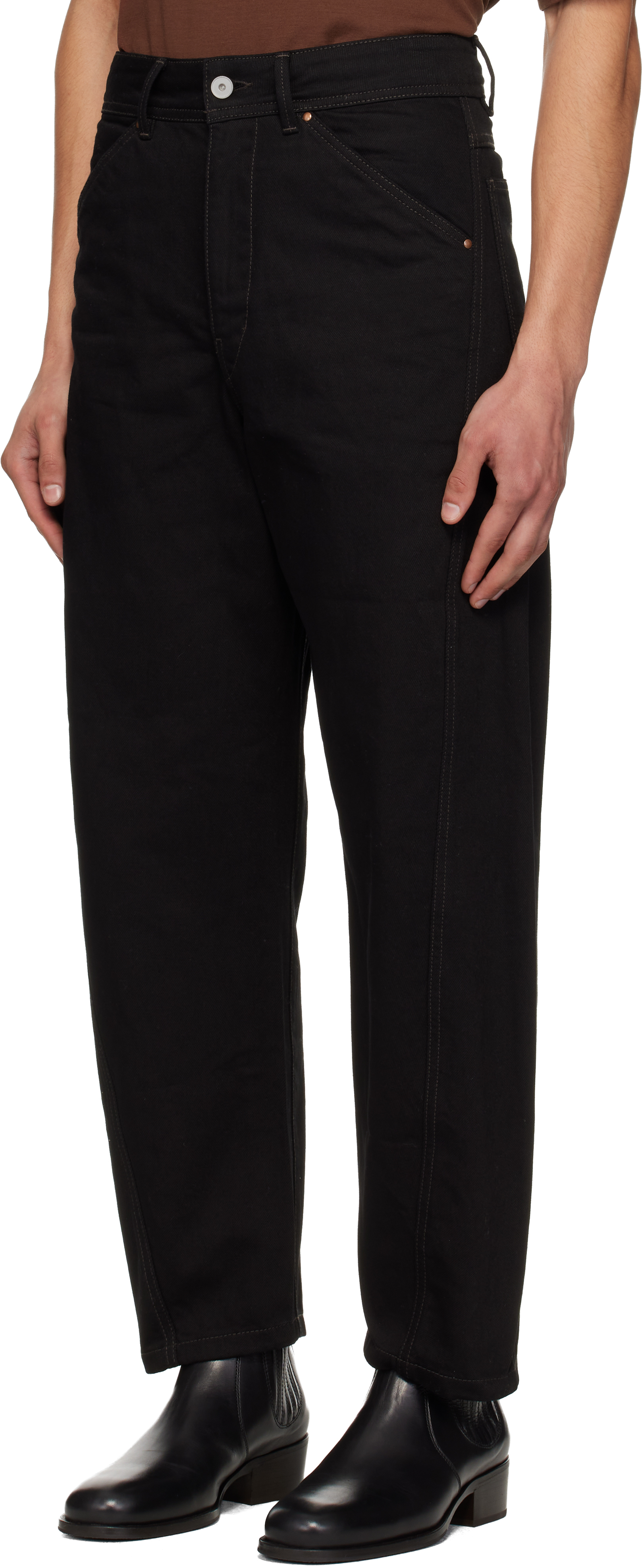 Black Twisted Workwear Jeans