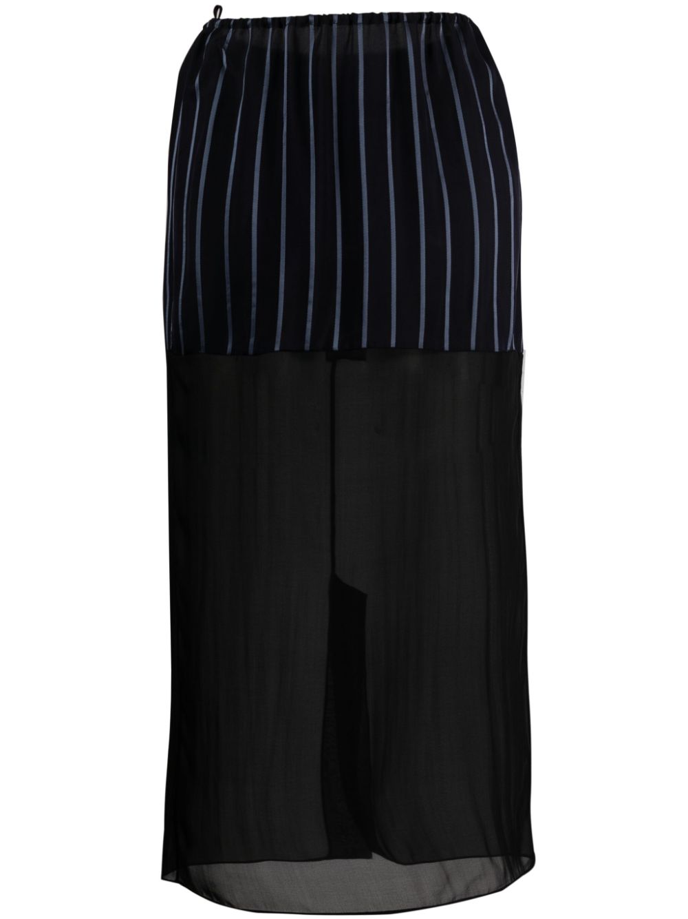 Striped sheer midi skirt - Blue