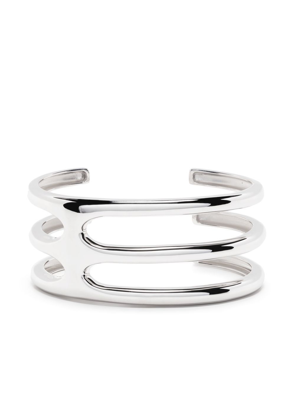 Cage Double cuff bracelet - Silver