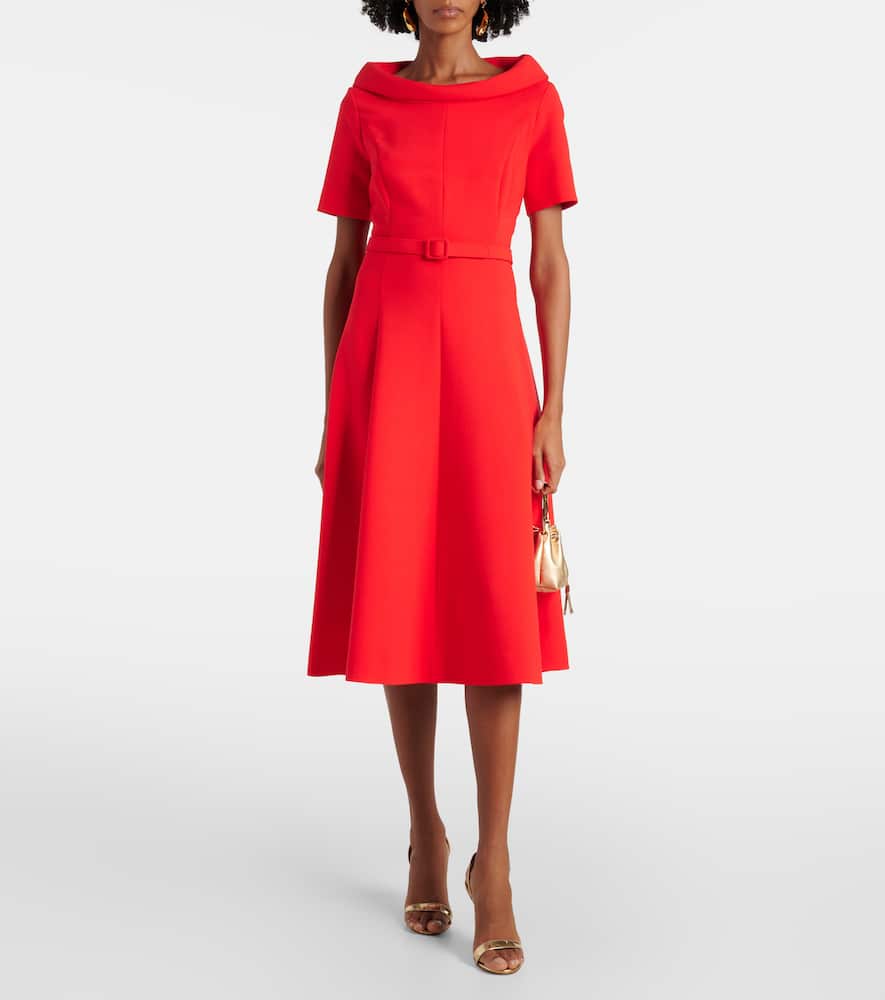 Wool-blend midi dress
