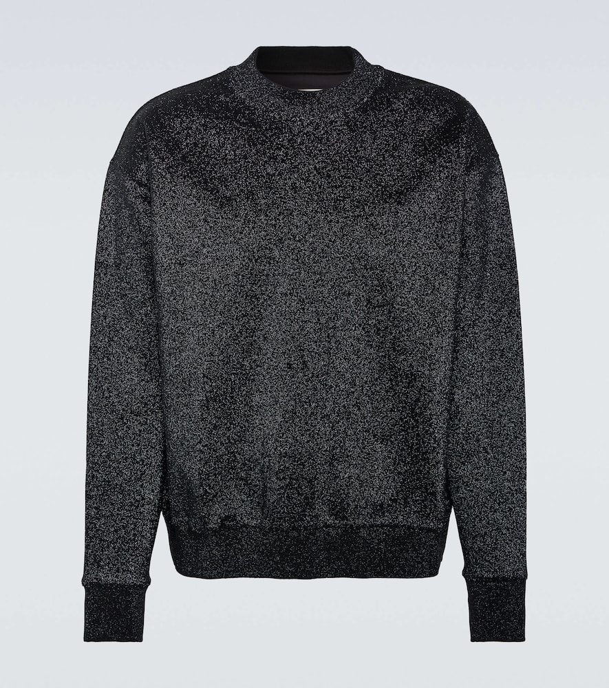 Metallic crewneck sweater