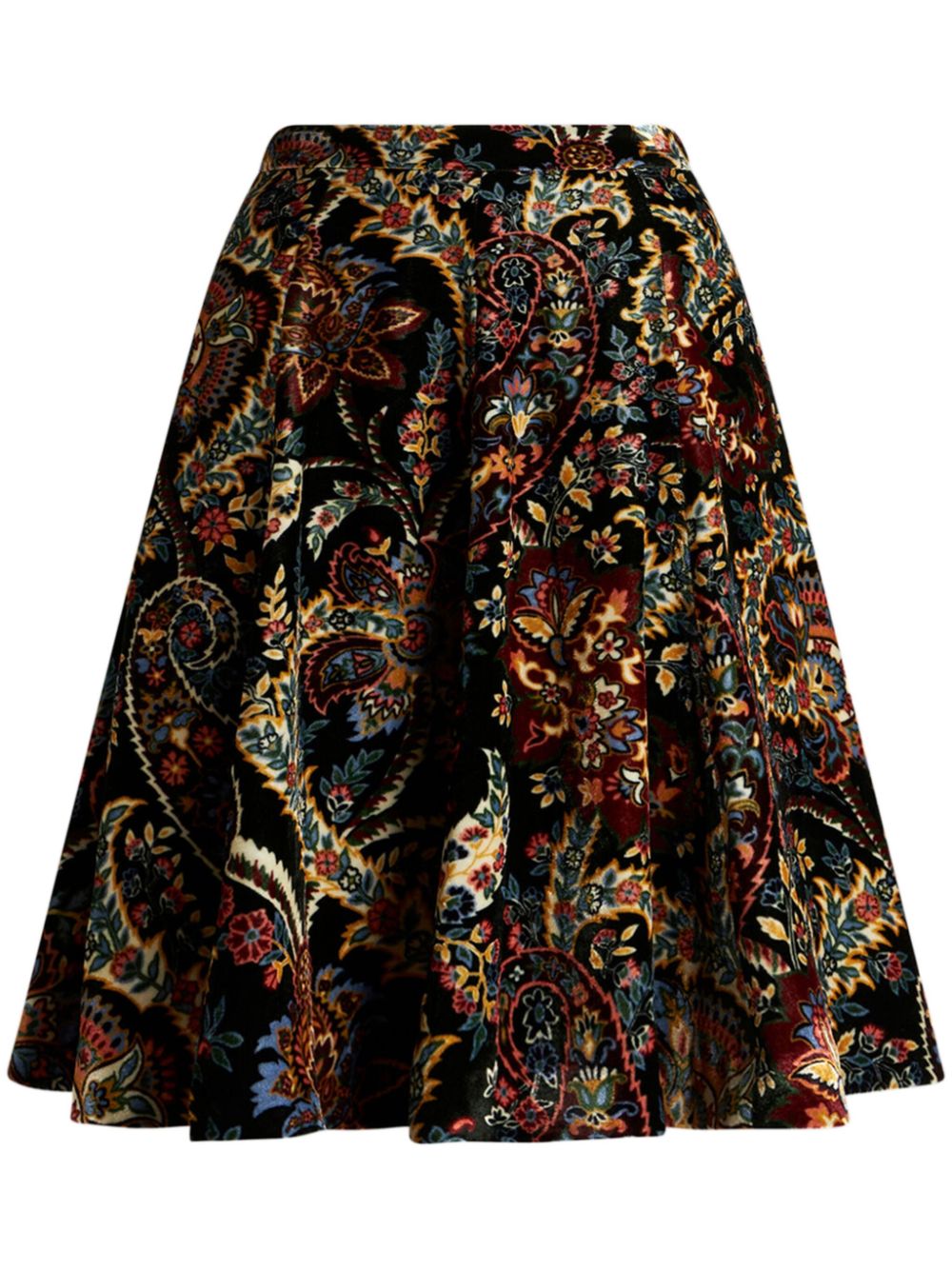 Paisley-print velvet shirt - Black