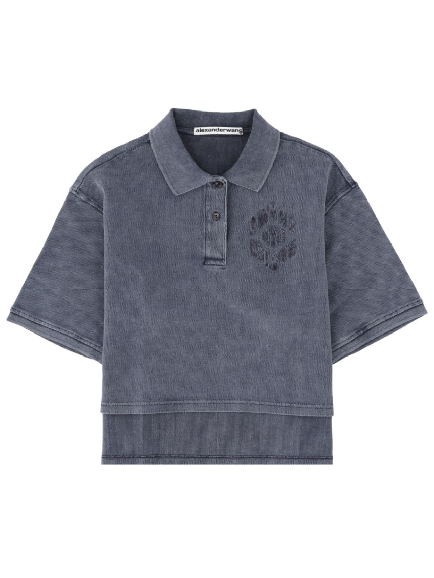 Blue Logo Shirt Collar Polo