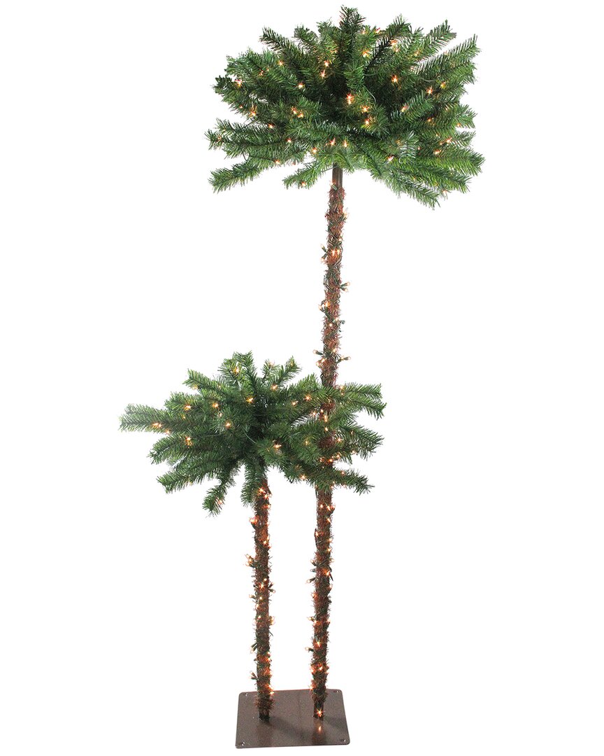 Northlight 6ft Pre-Lit Tropical Palm Tree Artificial Christmas Tree - Clear Lights