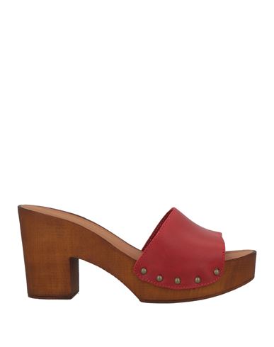 Woman Sandals Red Size 9 Leather