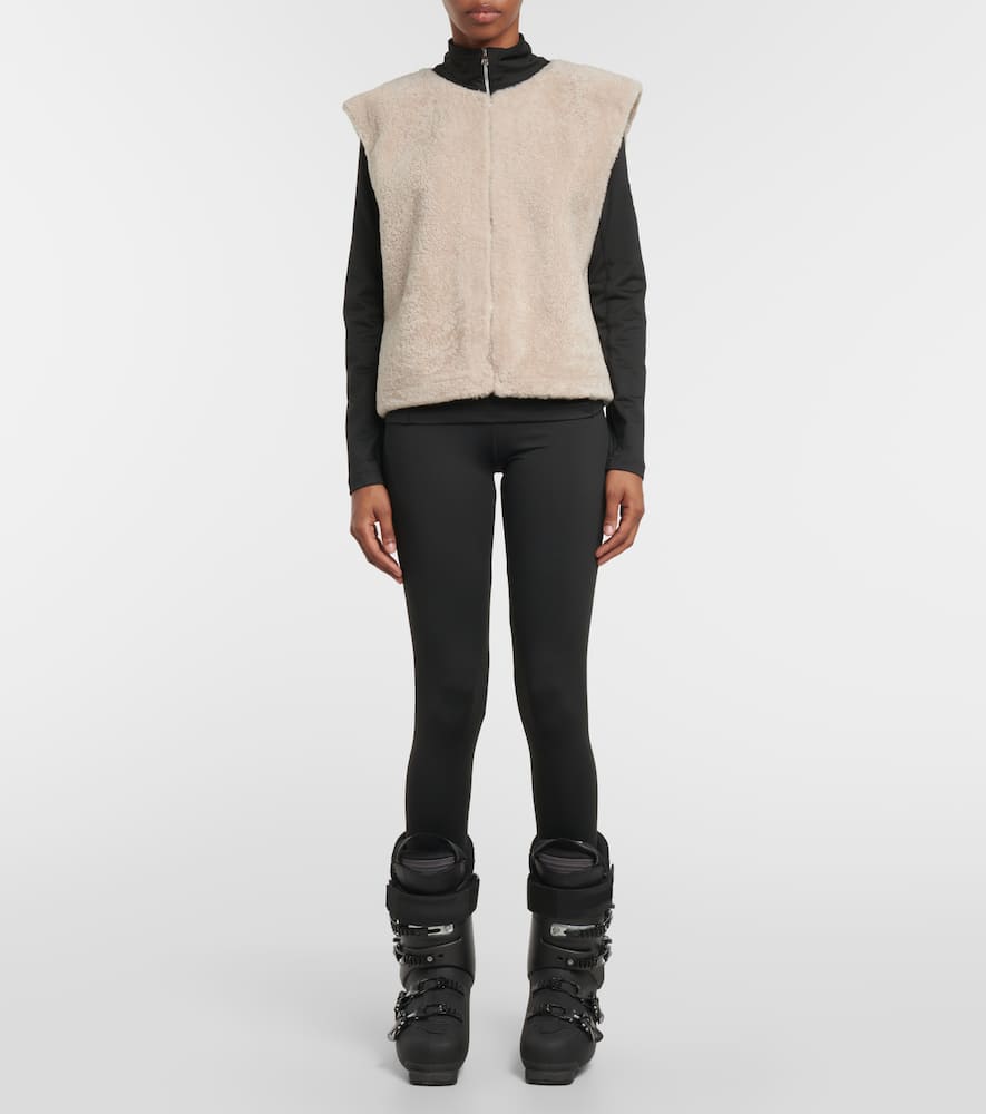 Sleeveless shearling vest
