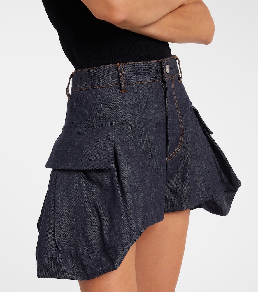High-rise denim shorts