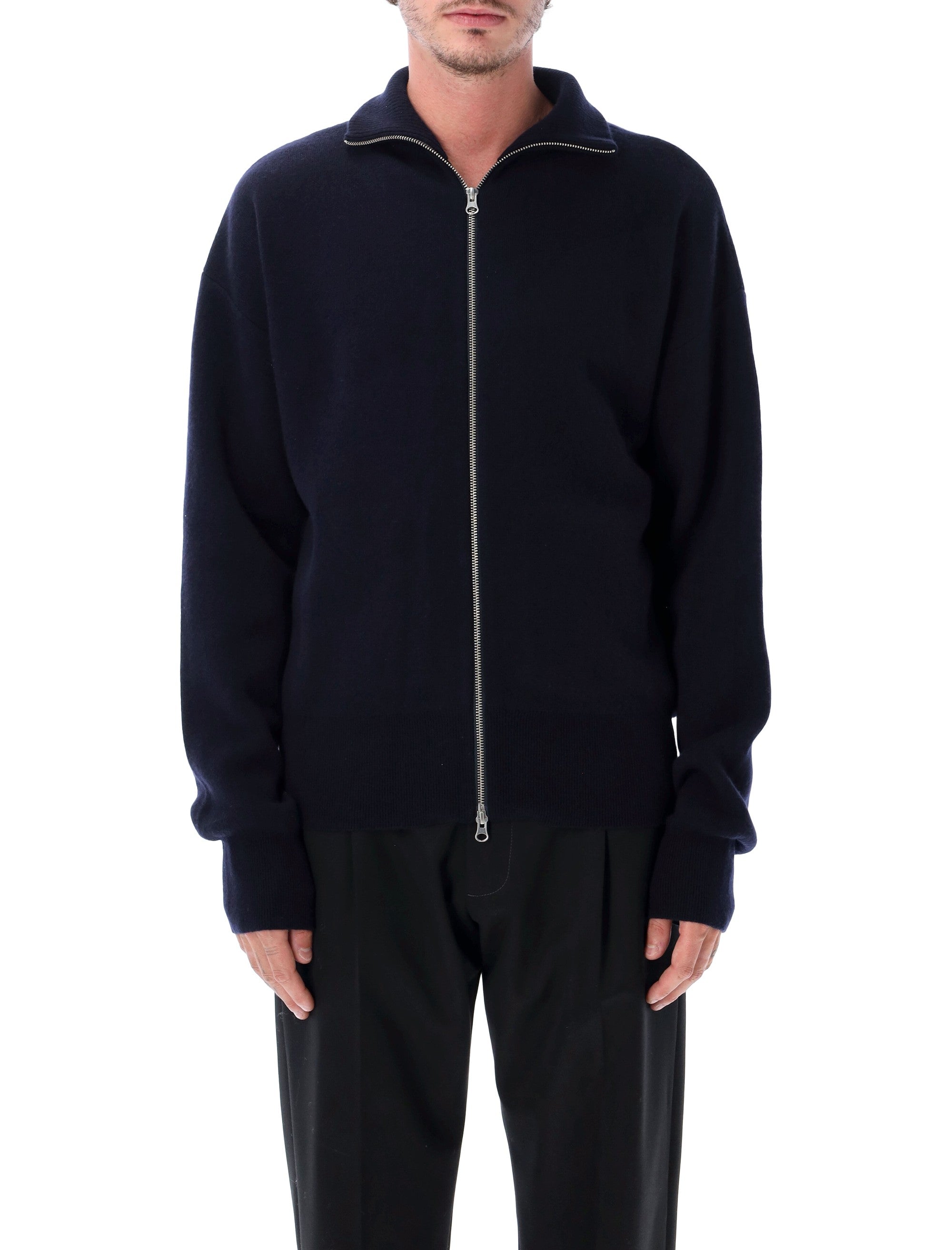 Zip Front Cashmere Sweater