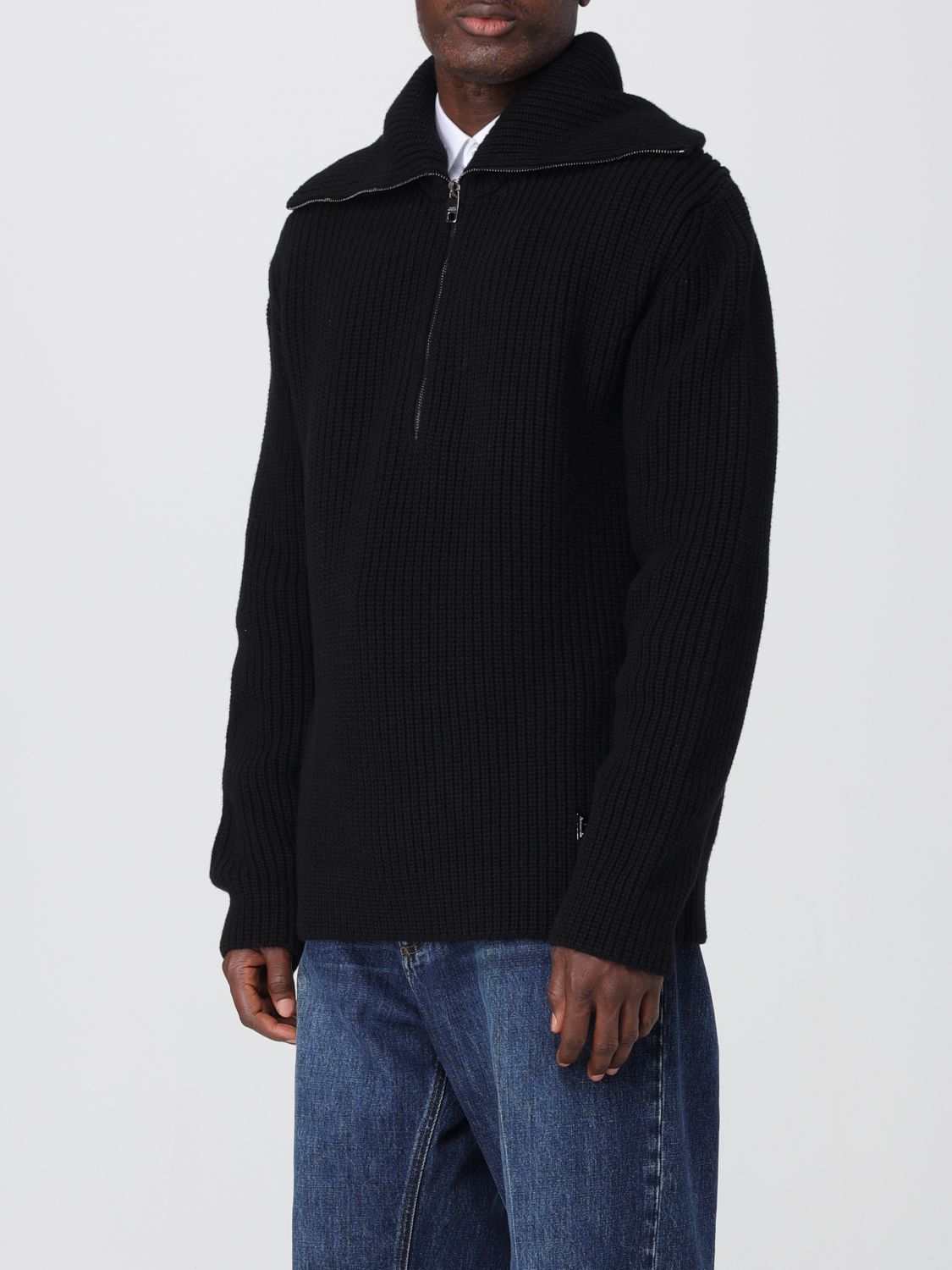 Fisherman's-knit sweater - Black