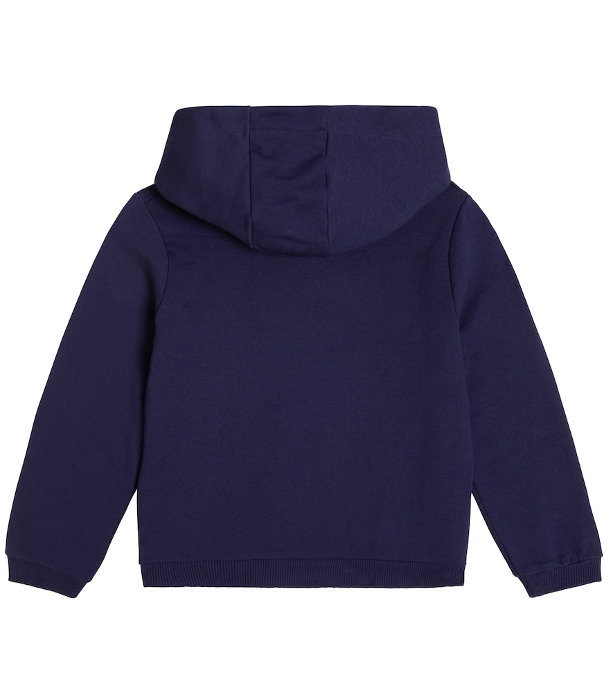 Embroidered cotton jersey hoodie