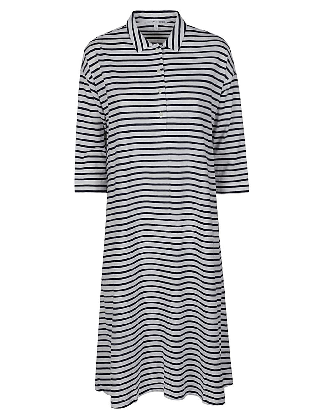 Striped Cotton Polo Polo Dress — Navy