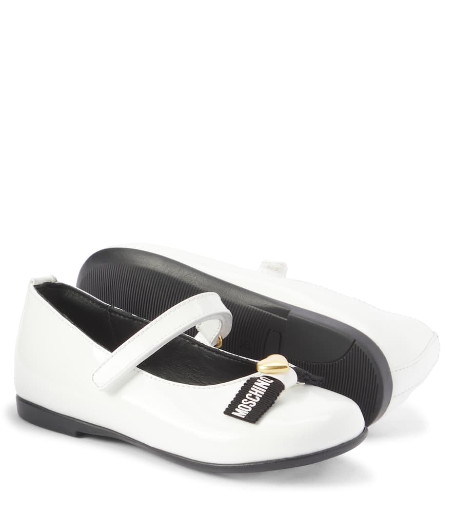 Moschino Kids Patent leather ballet flats