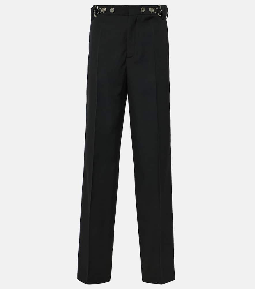 Wool straight pants