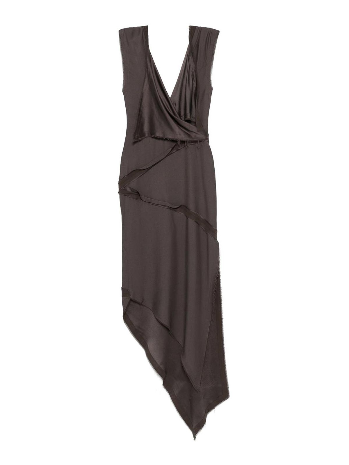 Asymmetrical Midi Dress with Twisted Detail