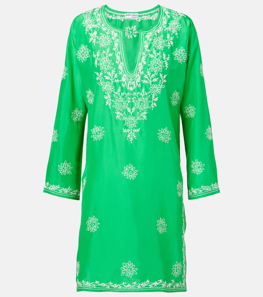 Embroidered silk tunic