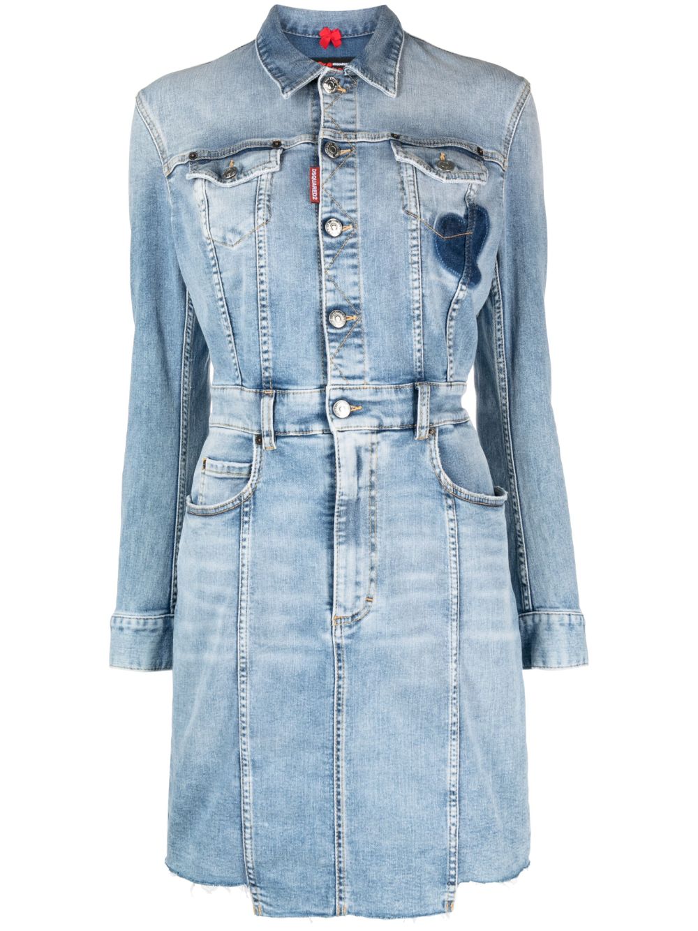 Button-up denim shirt dress - Blue