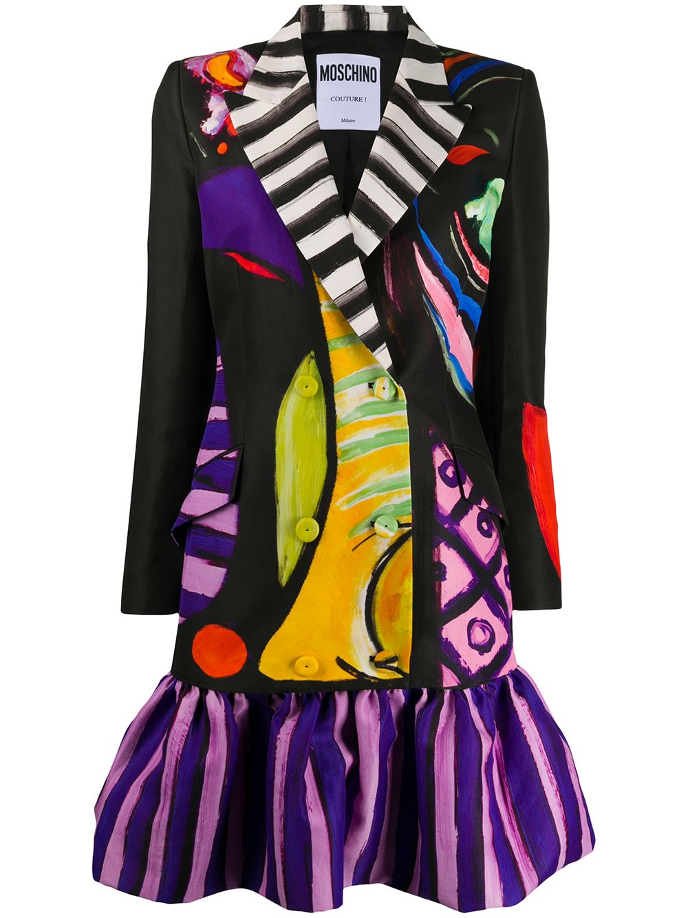 Moschino painted-print blazer-style dress - Black