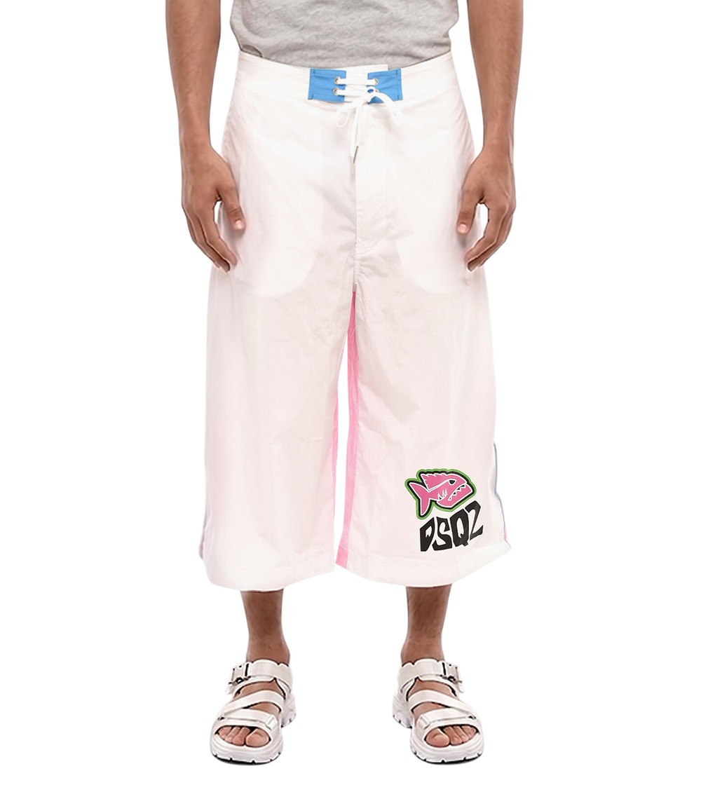 White Logo Swim Shorts