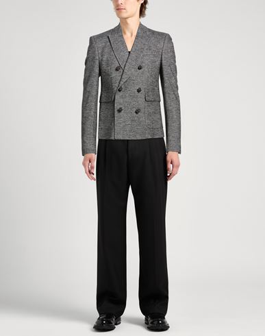 Man Blazer Black Size 36 Virgin Wool, Cotton